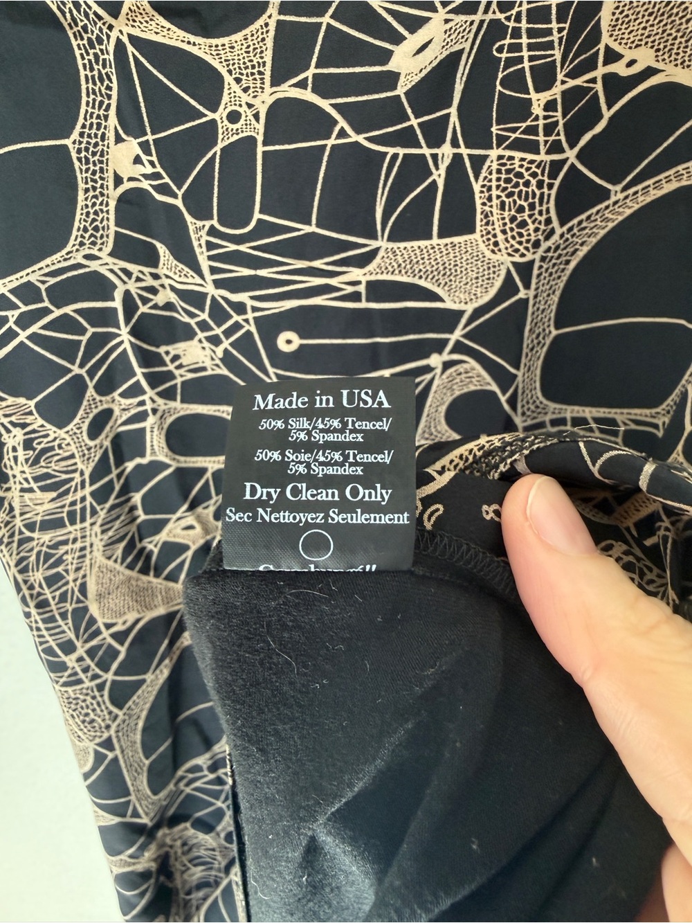 Vintage Vena Cava Silk Tencel Black & Gold Abstract print minidress - S - EUC - Picture 4 of 7
